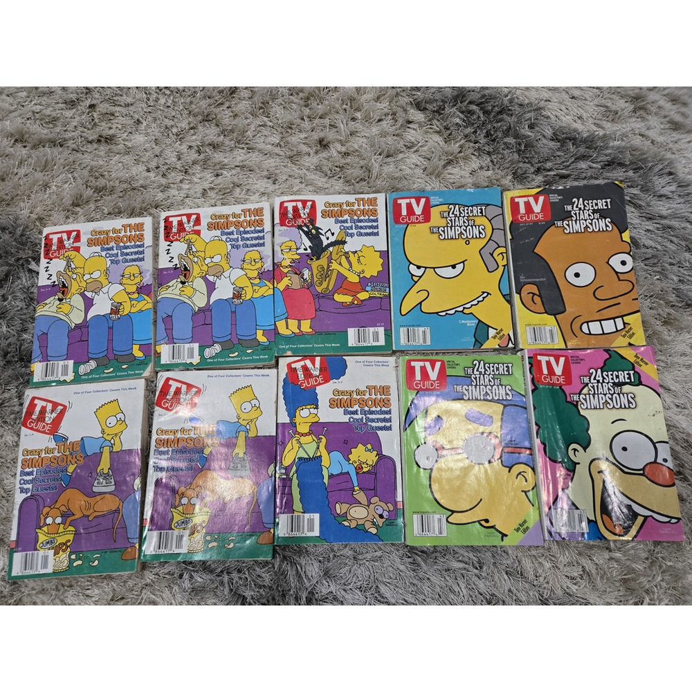 LOT of 10 TV GUIDE Magazine TIME Warner Edition Crazy for The Simpsons
